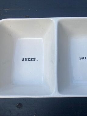 Rae Dunn SWEET AND SALTY divided dish